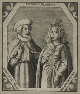 NPG D23927; Robert de Vere and his wife Philippa de Coucy after Unknown artist